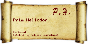 Prim Heliodor névjegykártya